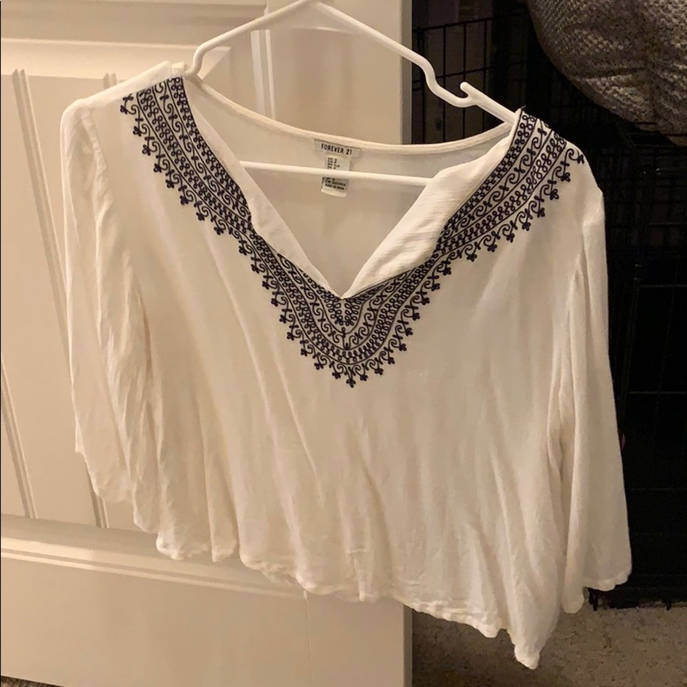 White flowy top